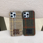 Wool Tweed Pattern Phone Case for iPhone 17 Series – Soft Fabric Protective Cover by Sillio (MM Style)