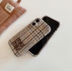 Wool Tweed Pattern Phone Case for iPhone 17 Series – Soft Fabric Protective Cover by Sillio (MM Style)