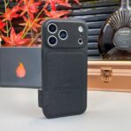 Premium Leather Phone Case with Card Holder – HMS Style – Shockproof Protective Cover - Image 3