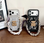 CD Luxury Leather Crossbody Phone Case with Chain Strap & Magnetic Closure – For iPhone 13–17 Series - Image 3