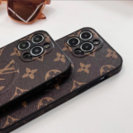 LouisV-Style Leather Magnetic Phone Case | MagSafe Wireless Charging | For iPhone 11–17 Series - Image 6