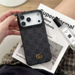 Luxury GG Monogram Designer Phone Case – Premium Protective Cover for iPhone 12 to iPhone 17 - Image 2