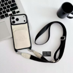 HMS Leather Crossbody iPhone Case with Strap – Luxury Designer Style Phone Case for iPhone 14, 15, 16 & 17 Series - Image 8