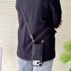 HMS Leather Crossbody iPhone Case with Strap – Luxury Designer Style Phone Case for iPhone 14, 15, 16 & 17 Series - Image 2